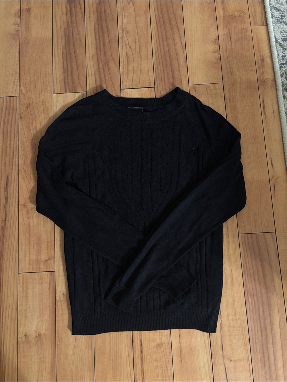 Just Cavalli made in Italy Black Chevron Knit Crewneck Sweater Size M